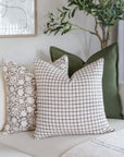 Dara Floral Block Printed Pillow Cover | Warm Grey