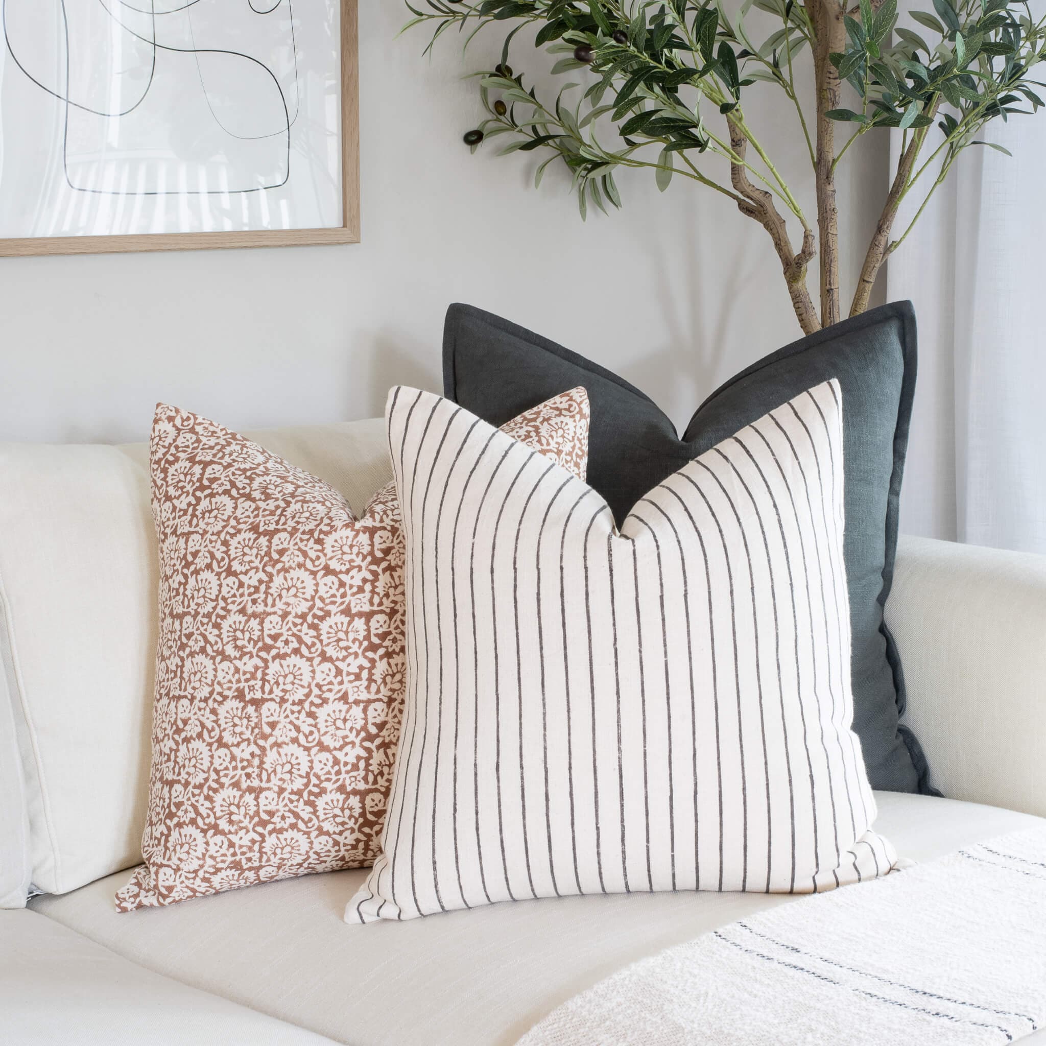 Gavea Solid Color Pillow Cover Charcoal Gray Apartment No.3