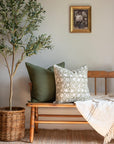 Jardim Floral Block Printed Pillow Cover | Olive - Apartment No.3