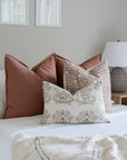 Nina Floral Block Printed Pillow Cover | Brown - Apartment No.3