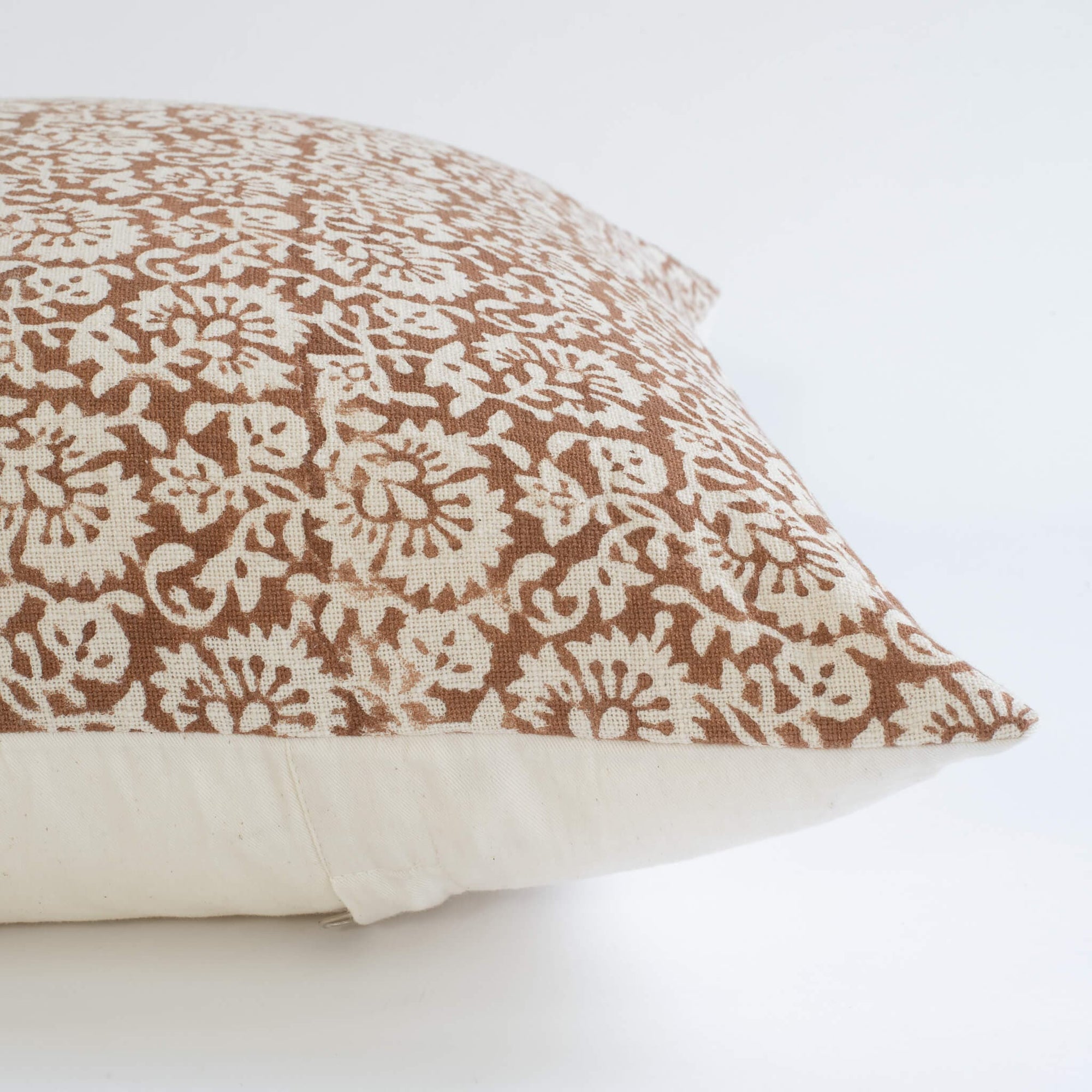 Seville Floral Block Printed Pillow Cover | Terracotta - Apartment No.3